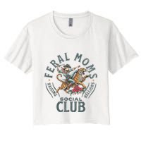 Feral Moms Social Club Trendy Mom Apparel Women's Crop Top Tee