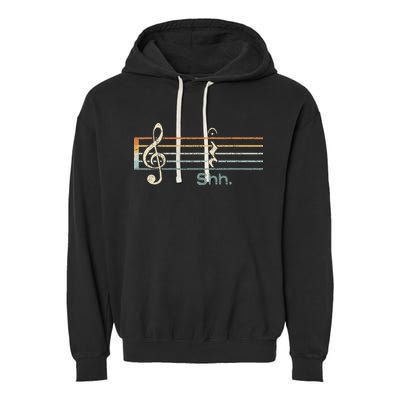 Funny Music Shh Quarter Rest And Fermata Notation Musician Garment-Dyed Fleece Hoodie
