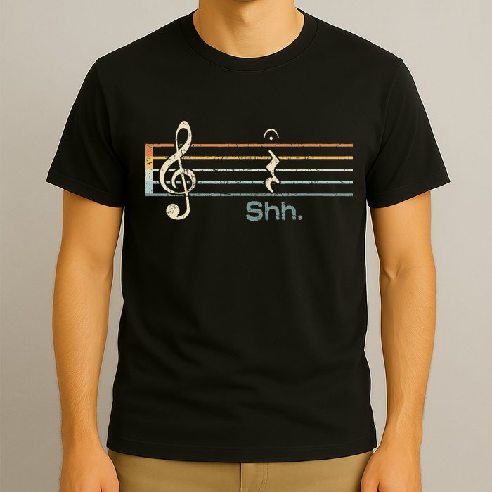 Funny Music Shh Quarter Rest And Fermata Notation Musician T-Shirt