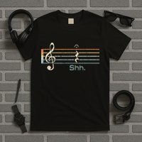 Funny Music Shh Quarter Rest And Fermata Notation Musician T-Shirt