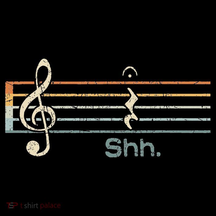 Funny Music Shh Quarter Rest And Fermata Notation Musician Tall T-Shirt
