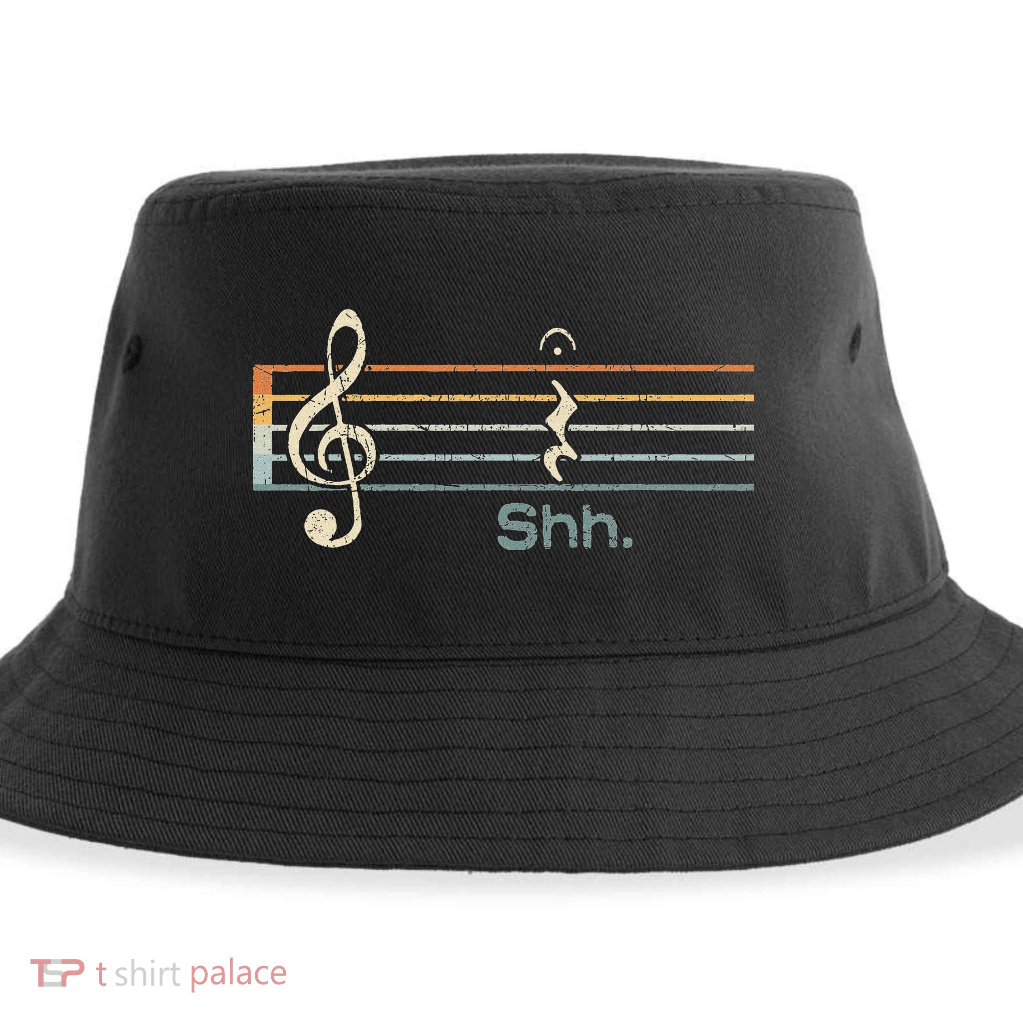 Funny Music Shh Quarter Rest And Fermata Notation Musician Sustainable Bucket Hat