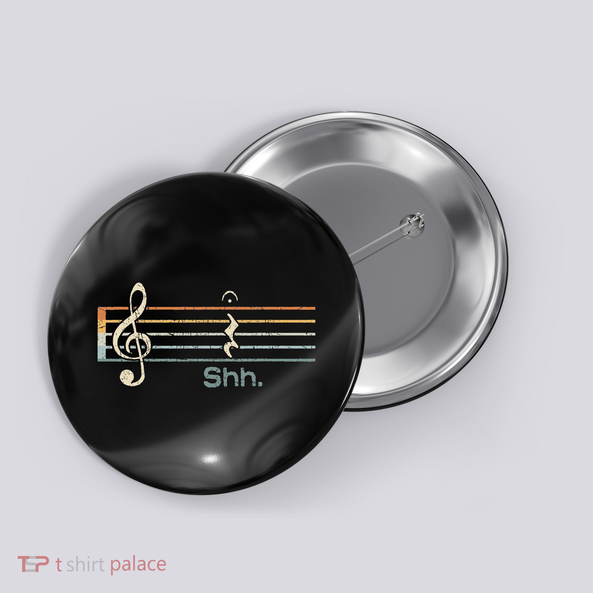 Funny Music Shh Quarter Rest And Fermata Notation Musician Button