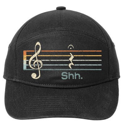 Funny Music Shh Quarter Rest And Fermata Notation Musician 7-Panel Snapback Hat