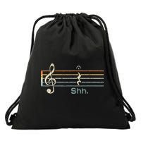 Funny Music Shh Quarter Rest And Fermata Notation Musician Drawstring Bag