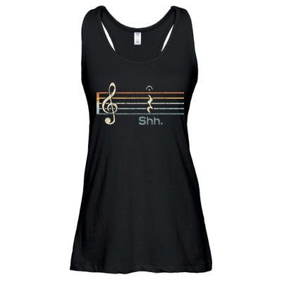 Funny Music Shh Quarter Rest And Fermata Notation Musician Ladies Essential Flowy Tank