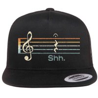 Funny Music Shh Quarter Rest And Fermata Notation Musician Flatbill Hat