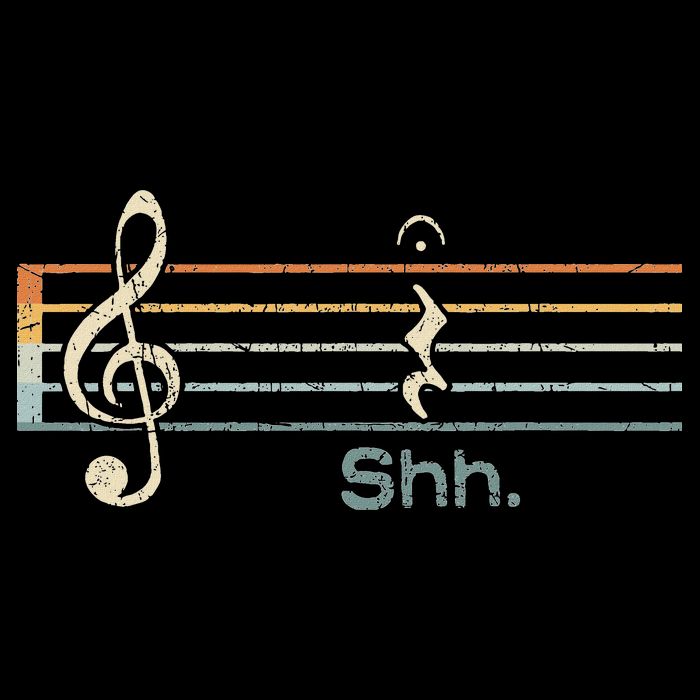 Funny Music Shh Quarter Rest And Fermata Notation Musician Flatbill Hat