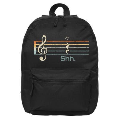 Funny Music Shh Quarter Rest And Fermata Notation Musician 16 in Basic Backpack