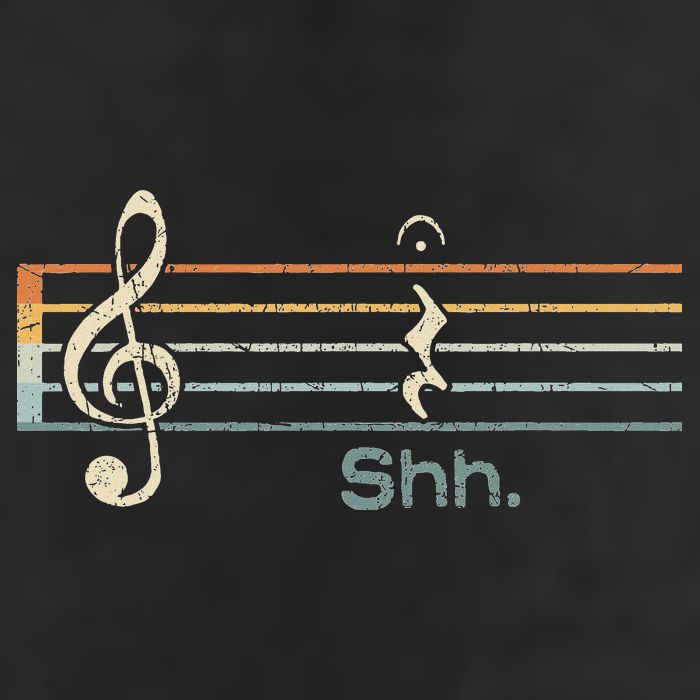 Funny Music Shh Quarter Rest And Fermata Notation Musician Large Microfiber Waffle Golf Towel
