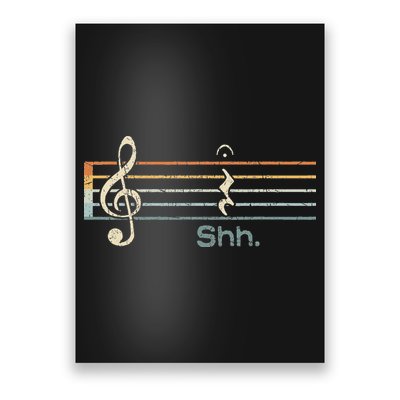 Funny Music Shh Quarter Rest And Fermata Notation Musician Poster