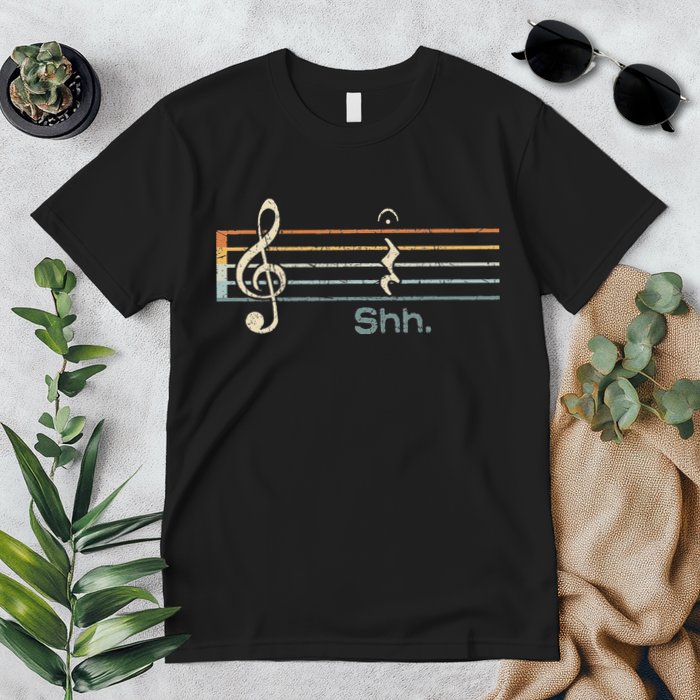 Funny Music Shh Quarter Rest And Fermata Notation Musician Premium T-Shirt