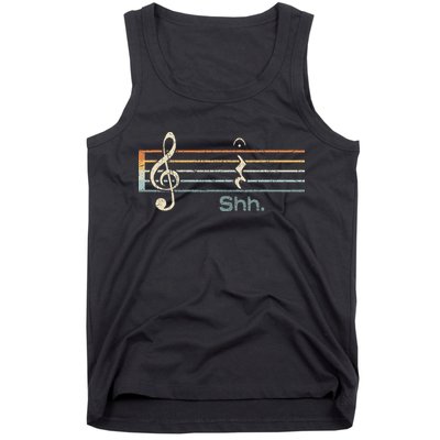 Funny Music Shh Quarter Rest And Fermata Notation Musician Tank Top