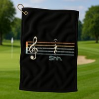 Funny Music Shh Quarter Rest And Fermata Notation Musician Golf Towel