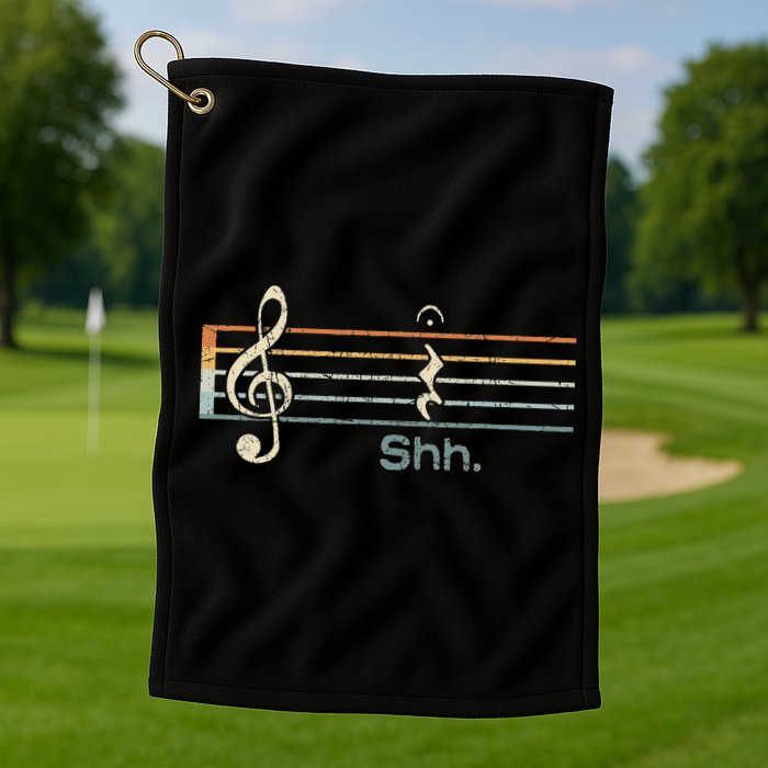 Funny Music Shh Quarter Rest And Fermata Notation Musician Golf Towel