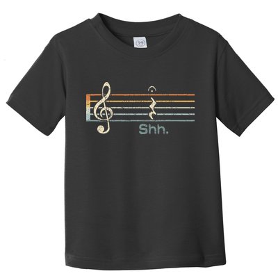 Funny Music Shh Quarter Rest And Fermata Notation Musician Toddler T-Shirt