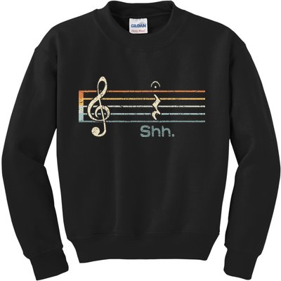 Funny Music Shh Quarter Rest And Fermata Notation Musician Kids Sweatshirt