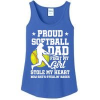 First My Stole My Heart Proud Softball Dad Fathers Day Gift Ladies Essential Tank