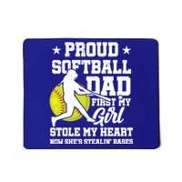 First My Stole My Heart Proud Softball Dad Fathers Day Gift Mousepad