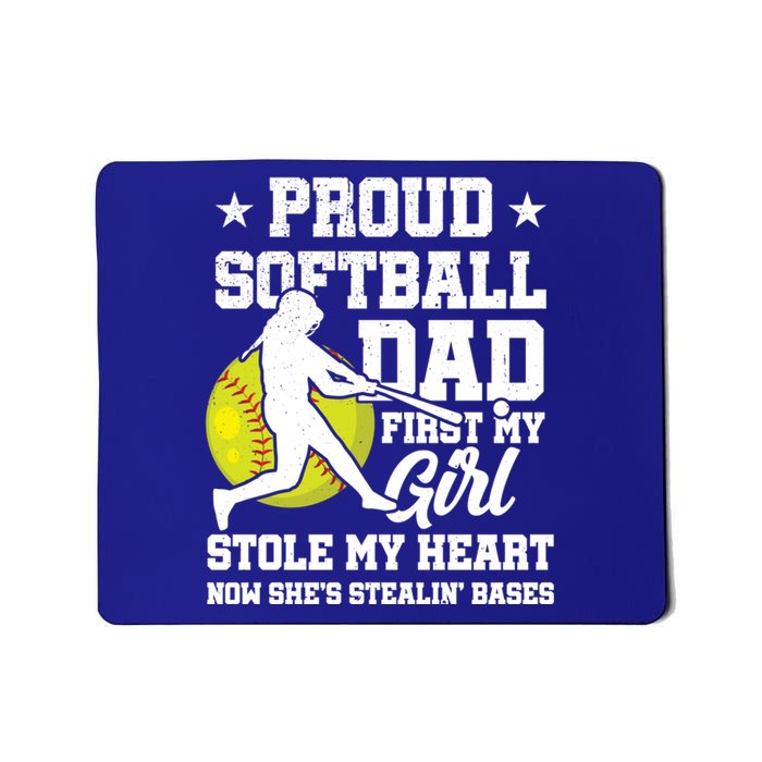 First My Stole My Heart Proud Softball Dad Fathers Day Gift Mousepad