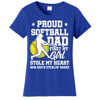 First My Stole My Heart Proud Softball Dad Fathers Day Gift Women's T-Shirt