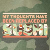 Funny My Thoughts Have Been Replaced By Sushi Legacy Tie Dye Trucker Hat
