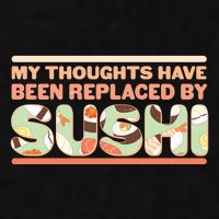 Funny My Thoughts Have Been Replaced By Sushi Ladies PosiCharge Tri-Blend Wicking Tank