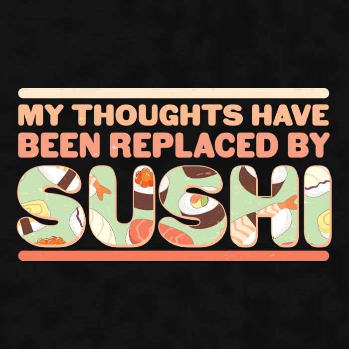 Funny My Thoughts Have Been Replaced By Sushi Ladies PosiCharge Tri-Blend Wicking Tank