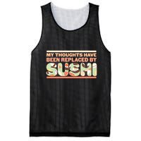 Funny My Thoughts Have Been Replaced By Sushi Mesh Reversible Basketball Jersey Tank
