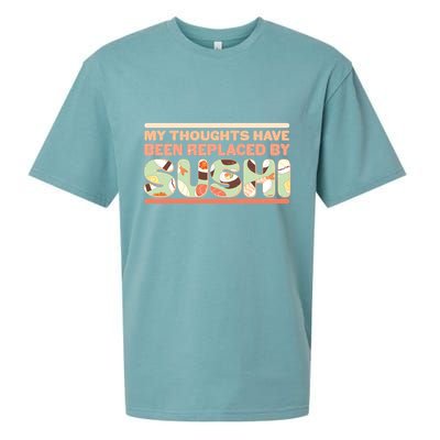 Funny My Thoughts Have Been Replaced By Sushi Sueded Cloud Jersey T-Shirt