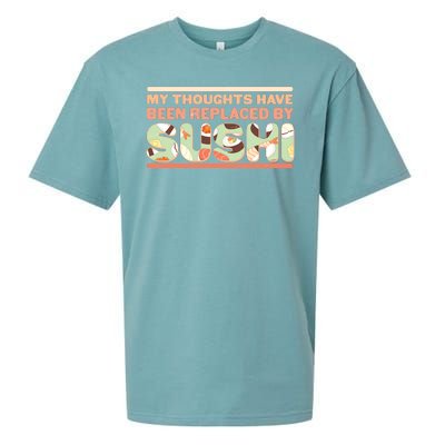 Funny My Thoughts Have Been Replaced By Sushi Sueded Cloud Jersey T-Shirt