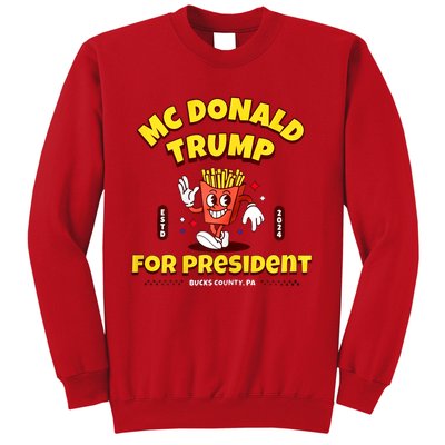 Funny Mcdonald Trump For President 2024 French Fries Sweatshirt