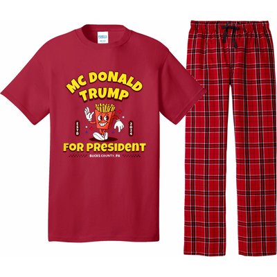 Funny Mcdonald Trump For President 2024 French Fries Pajama Set