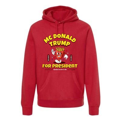 Funny Mcdonald Trump For President 2024 French Fries Premium Hoodie