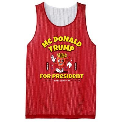 Funny Mcdonald Trump For President 2024 French Fries Mesh Reversible Basketball Jersey Tank