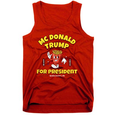 Funny Mcdonald Trump For President 2024 French Fries Tank Top