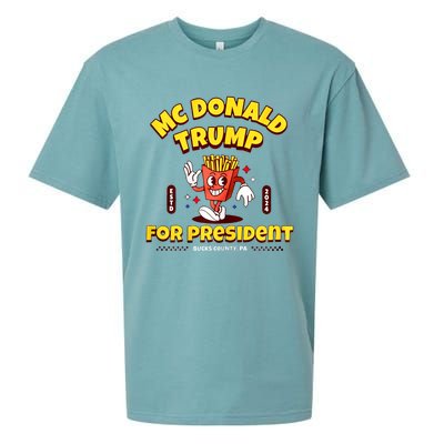 Funny Mcdonald Trump For President 2024 French Fries Sueded Cloud Jersey T-Shirt