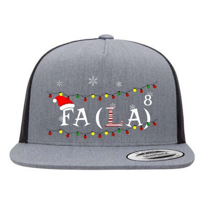 Funny Math Teacher Student Christmas Math Fa La Xmas 2021 Flat Bill Trucker Hat