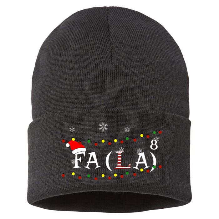 Funny Math Teacher Student Christmas Math Fa La Xmas 2021 Sustainable Knit Beanie