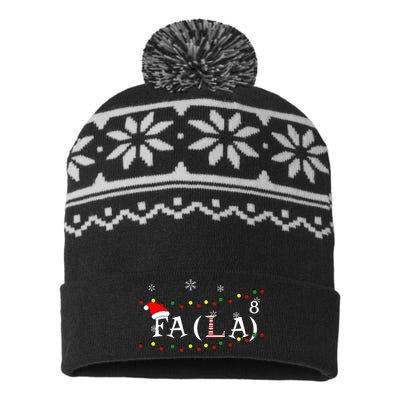 Funny Math Teacher Student Christmas Math Fa La Xmas 2021 USA-Made Snowflake Beanie