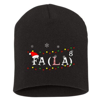 Funny Math Teacher Student Christmas Math Fa La Xmas 2021 Short Acrylic Beanie