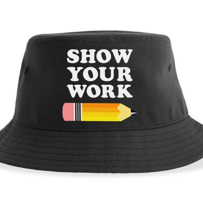 Funny Math Teacher Show Your Work Sustainable Bucket Hat