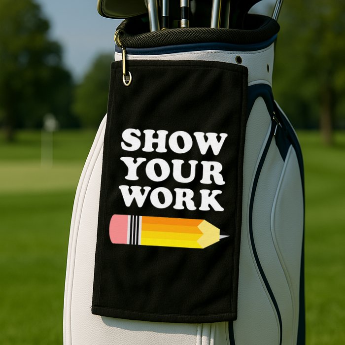 Funny Math Teacher Show Your Work Golf Towel