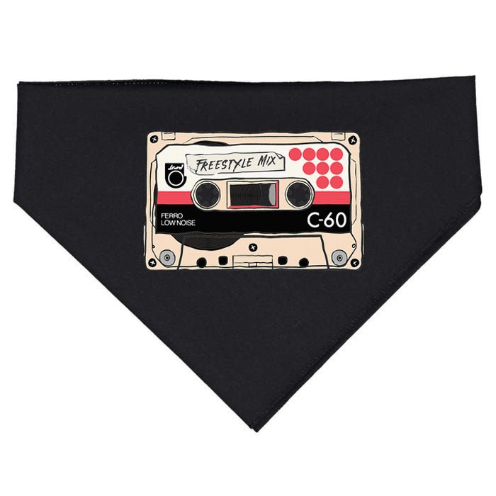 Freestyle Mix Tape Retro Vintage 80s Music Fan USA-Made Doggie Bandana