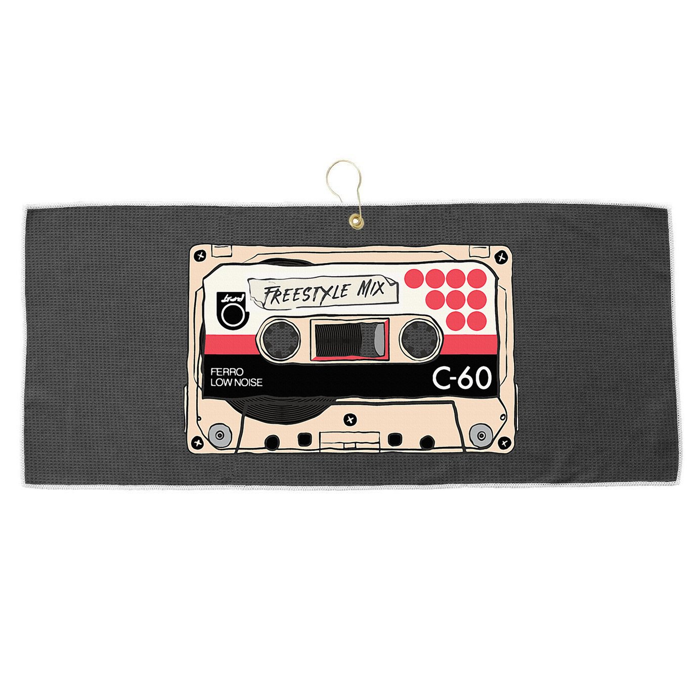 Freestyle Mix Tape Retro Vintage 80s Music Fan Large Microfiber Waffle Golf Towel