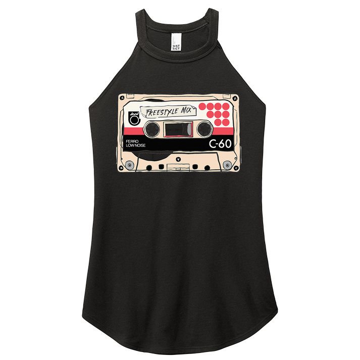 Freestyle Mix Tape Retro Vintage 80s Music Fan Women's Perfect Tri Rocker Tank