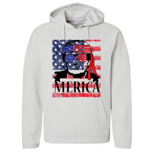 Funny Merica Trump 4th Of July Performance Fleece Hoodie