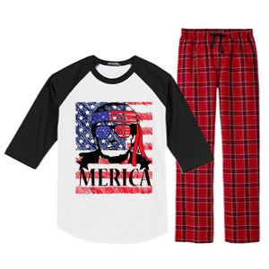 Funny Merica Trump 4th Of July Raglan Sleeve Pajama Set