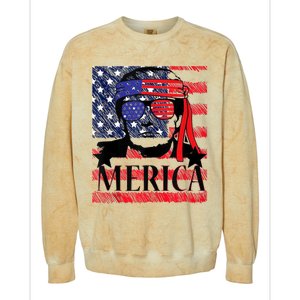 Funny Merica Trump 4th Of July Colorblast Crewneck Sweatshirt