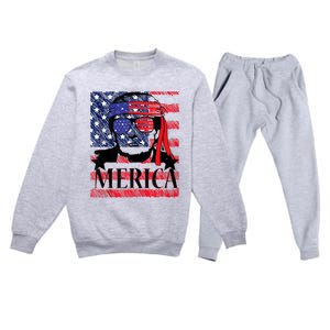 Funny Merica Trump 4th Of July Premium Crewneck Sweatsuit Set